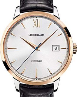 Montblanc Meisterstuck Heritage Automatic Silver Dial Black Leather Mens Watch 111624
