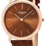 Stuhrling Original Men's 601.3345K55 Classic Ascot Ultra-Thin Watch with Croco-Embossed Band
