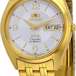 Orient #FAB0000CW Men's 3 Star Standard Gold Tone Silver-White Dial Automatic Watch