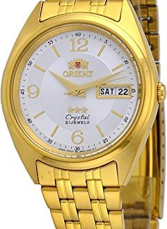 Orient #FAB0000CW Men's 3 Star Standard Gold Tone Silver-White Dial Automatic Watch