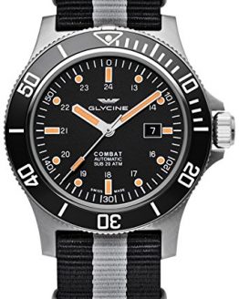 Men's Glycine Combat SUB Automatic Watch with Black Dial - GL0097: A Stunning Timepiece.