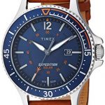 Timex Men's Expedition Ranger Solar Tan/Blue Leather Strap Watch