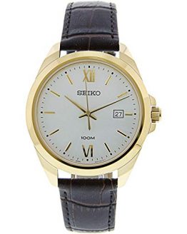 Seiko SUR284 Gold Leather Japanese Quartz Dress Watch