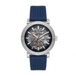 Michael Kors Men's Greer Automatic Watch with Silicone Strap, Blue, 22 (Model: MK9040)