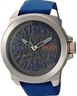 HUGO BOSS Orange Men's Quartz Stainless Steel and Leather Casual Watch, Color Blue (Model: 1513355)