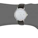 Michael Kors Men's Blake Stainless Steel Quartz Watch with Leather Strap, Silver/Black, 20