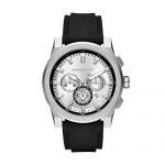 Michael Kors Men's Grayson Stainless Steel Analog-Quartz Watch with Silicone Strap, Black, 24 (Model: MK8596)