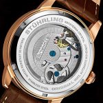 Stührling Original Rose Gold Watch for Men Skeleton Watch Dial Automatic Watch Movement