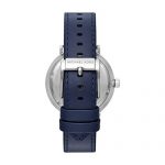 Michael Kors Men's Blake Stainless Steel Quartz Watch with Leather Strap, Silver/Blue, 20
