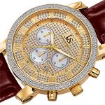 Joshua and Sons Chronograph Watch with Genuine Diamond Bezel
