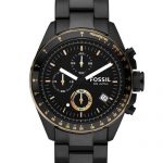 Fossil Men's Black Stainless Steel Bracelet Black Analog Dial Chronograph Watch