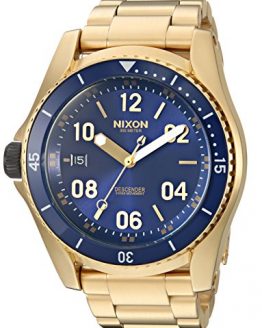 Nixon Men's Descender Swiss-Automatic Watch with Stainless-Steel Strap, Gold, 19 (Model: A9592735)