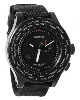 Nixon Men's A321001-00 Passport Analog Display Japanese Quartz Black Watch