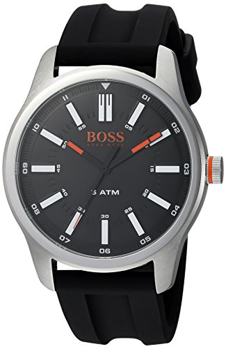 HUGO BOSS Men's Dublin Stainless Steel Quartz Watch with Rubber Strap, Black, 22 (Model: 1550042)