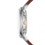 Fossil Men's Neutra Stainless Steel Quartz Watch with Leather Calfskin Strap, Brown