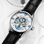 Stuhrling Original Men's 574.01 Executive II Automatic Skeleton Watch With Black Leather Band