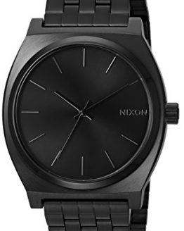 NIXON Time Teller A046 - All Black - 101M Water Resistant Men's Analog Fashion Watch (37mm Watch Face, 19.5mm-18mm Stainless Steel Band)