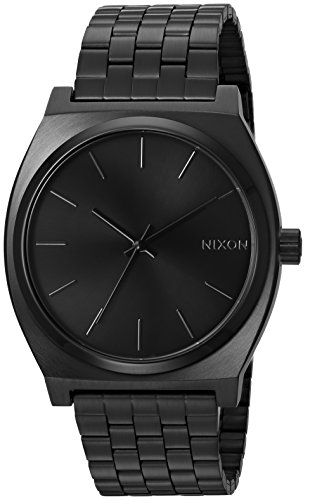 NIXON Time Teller A046 - All Black - 101M Water Resistant Men's Analog Fashion Watch (37mm Watch Face, 19.5mm-18mm Stainless Steel Band)