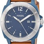 Fossil Watches Men's Stainless Steel Quartz Leather Strap, Brown, 24 Casual Watch (Model: BQ2323)