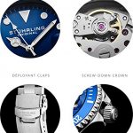 Stuhrling Original Mens Stainless Steel Automatic Self Wind Dive Watch Deep Blue Dial