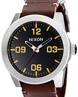 NIXON Men's Corporal Series Analog Quartz Watch / Leather or Canvas Band / 100 M Water Resistant and Solid Stainless Steel Case