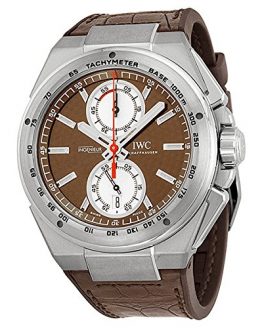 IWC Ingenieur Chronograph Silberpfeil Brown Dial Leather Strap Automatic Mens Watch IW378511