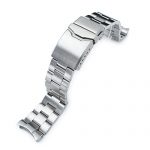 22mm Super Oyster Watch Band for SEIKO Diver SKX007 SKX009, Brushed, Button Chamfer