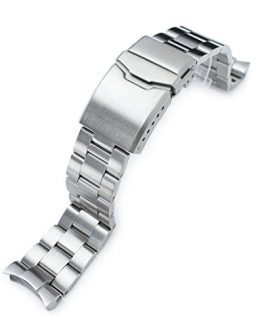 22mm Super Oyster Watch Band for SEIKO Diver SKX007 SKX009, Brushed, Button Chamfer