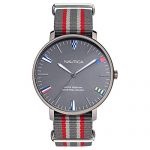 Nautica Men's Caprera Stainless Steel Japanese Quartz Nylon Strap