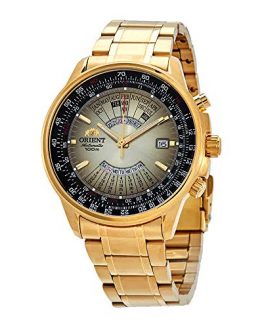 Orient Perpetual Calendar World Time Automatic Gold Dial Men's Watch FEU07004UX