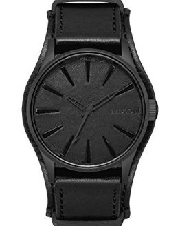 Black Album One Size: Nixon Men's Sentry Leather Metallica Collection Watch in Stunning All-Black Design.