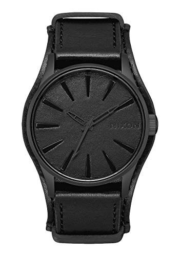Black Album One Size: Nixon Men's Sentry Leather Metallica Collection Watch in Stunning All-Black Design.