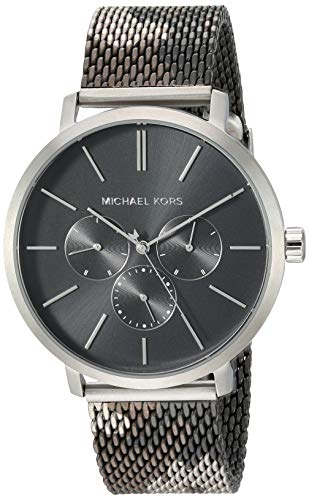 Michael Kors Men's Blake Quartz Watch with Stainless-Steel-Plated Strap, Silver/Multi/Black, 20