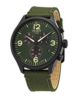 Tissot Men's Chrono XL Fabric Green Stainless Steel Watch