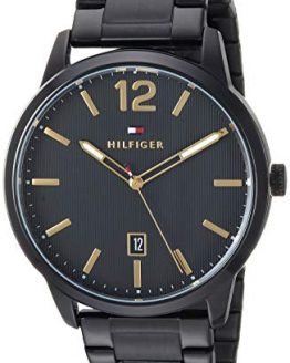 Tommy Hilfiger Men's Quartz Watch with Stainless-Steel Strap, Black, 21.9 (Model: 1791499)
