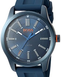 HUGO BOSS Men's 'Dublin' Quartz Stainless Steel and Rubber Casual Watch, Color:Blue (Model: 1550046)