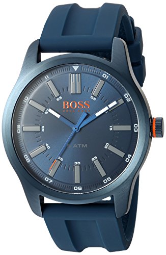 HUGO BOSS Men's 'Dublin' Quartz Stainless Steel and Rubber Casual Watch, Color:Blue (Model: 1550046)