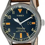 Timex 'Waterbury' Quartz Stainless Steel and Leather Dress Watch