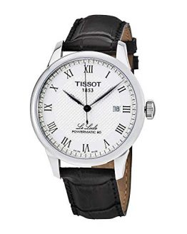 Tissot Powermatic 80 Silver Dial Black Leather Strap Men's Watch