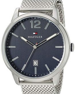 Tommy Hilfiger Men's Quartz Watch with Stainless Steel Strap, Silver, 22 (Model: 1791500