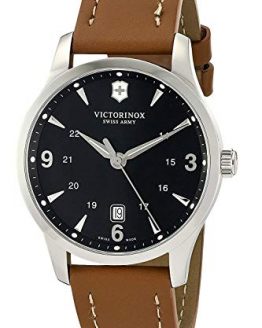 Victorinox Alliance Black Dial Leather Strap Mens Watch 241475XG (Renewed)