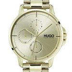 Hugo Men's #Focus Quartz Ice Gold IP and Ice Gold Bracelet Casual Watch, Color: Gold (Model: 1530026)