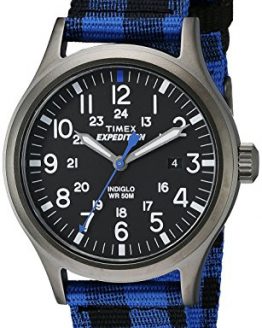 Timex Men's Expedition Scout Blue Buffalo Check Nylon Strap Watch