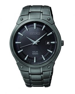 Seiko Men's SNE325 Dress Solar Black Stainless Steel Watch