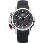 Edox Men's Chronorally Stainless Steel Swiss-Quartz Sport Watch with Rubber Strap, Black, 23 (Model: 10302 3 GR3)