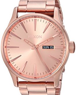 Nixon Men's 'Sentry SS' Quartz Stainless Steel Casual Watch, Rose Gold, (Model: A356897)