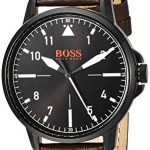 BOSS Orange Men's Chicago Stainless Steel Quartz Watch with Leather Calfskin Strap, Brown, 18 (Model: 1550062)