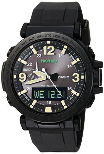 Casio Men's 'PRO TREK' Quartz Resin and Silicone Casual Watch, Color:Black (Model: PRG-600Y-1CR)
