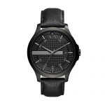 Armani Exchange Men's Dress Black Leather Watch