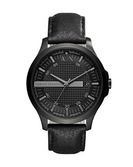 Armani Exchange Men's Dress Black Leather Watch